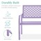 Best Choice Products Indoor Outdoor Steel Garden Bench w/ Geometric Backrest, Foot Levelers